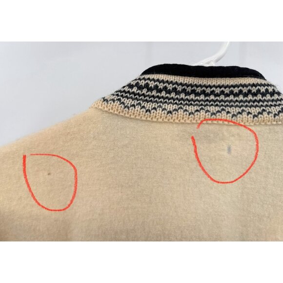 DALE OF NORWAY Beige Wool Fair Isle Full Zip Knit Ski Sweater NO SIZE TAG - Picture 5 of 7